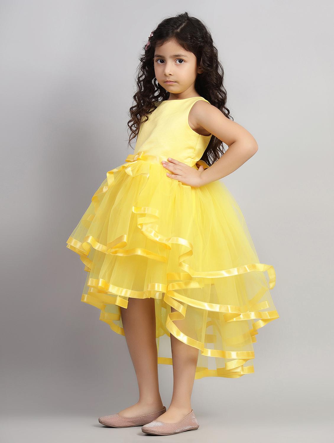 girls solid sleeveless ruffled dress - 21961563 - Standard Image - 2