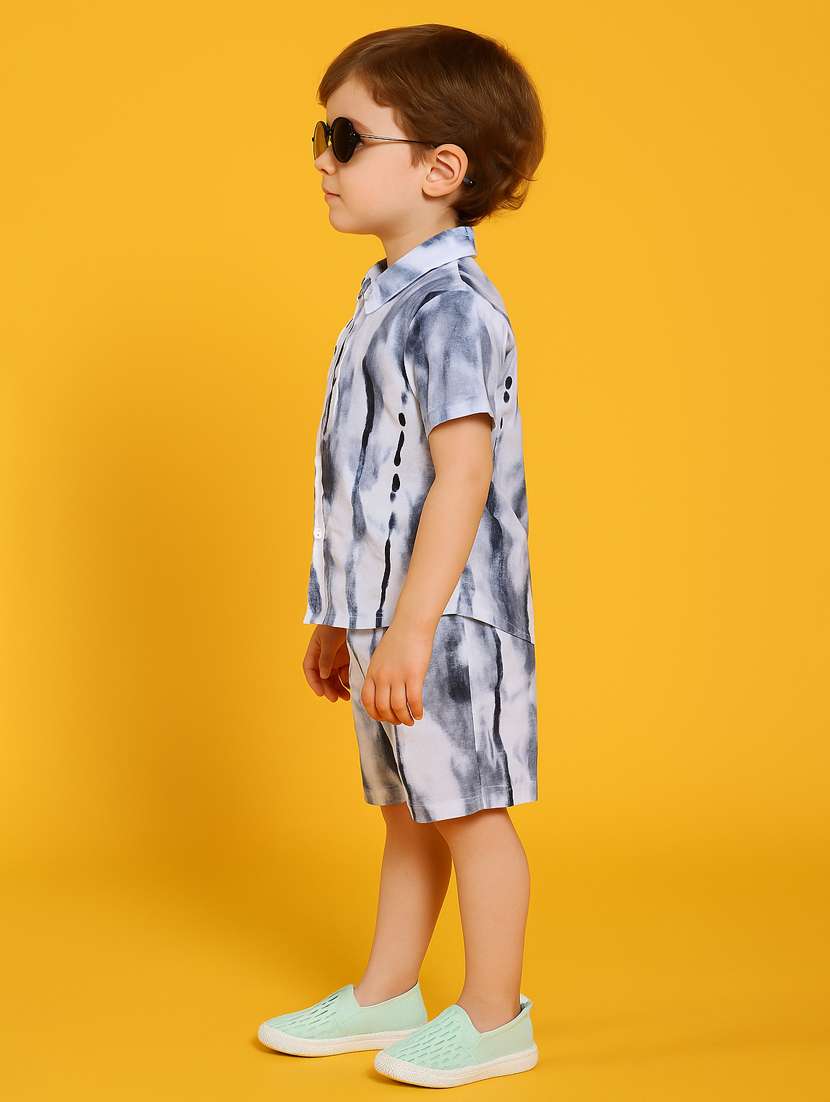 boys printed shirt & shorts co-ord set - 21961605 -  Standard Image - 2