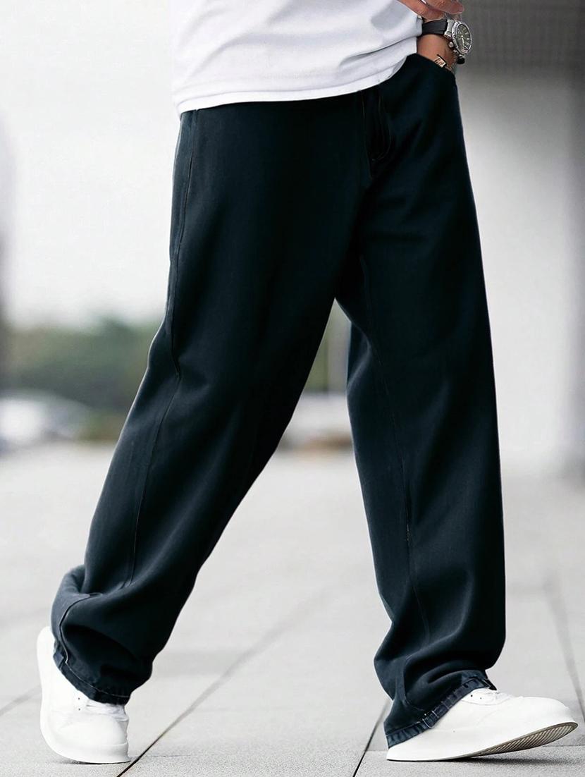 men solid mid rise full length baggy jeans - 21961625 - Standard Image - 2