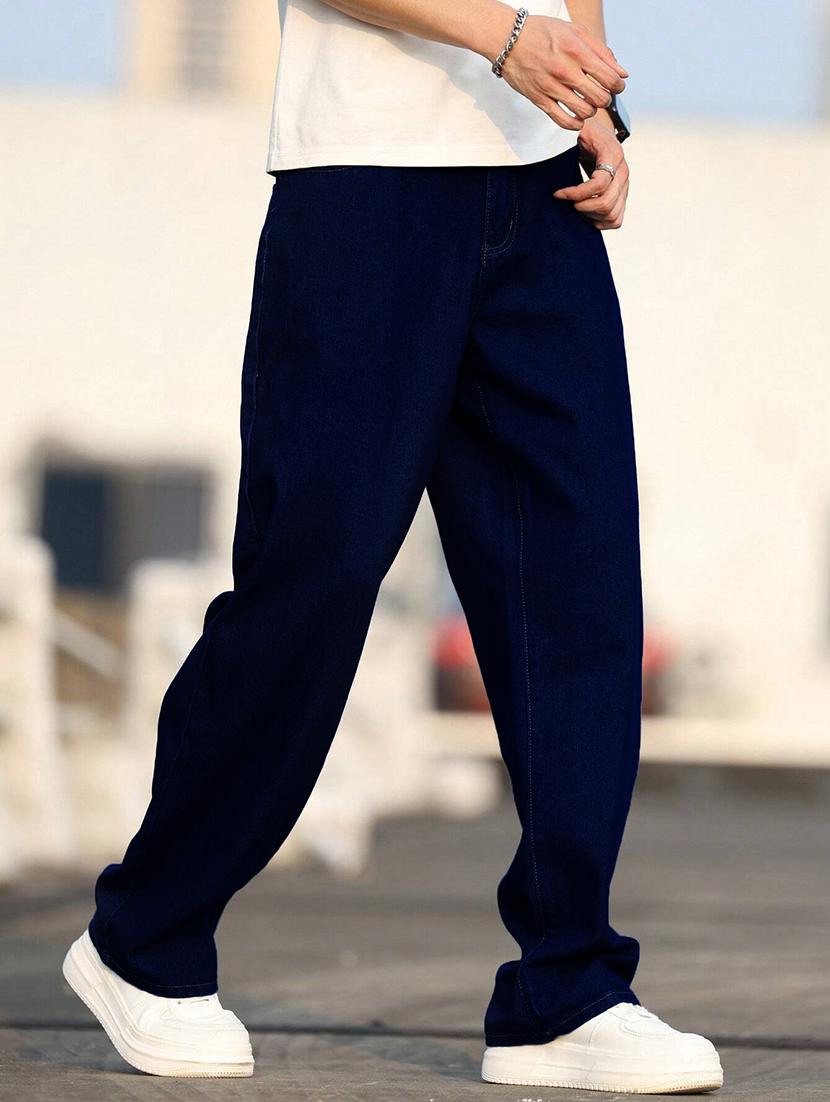 men washed mid rise full length baggy jeans - 21961630 - Standard Image - 2