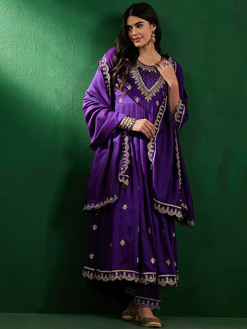 women three quarter sleeve kurta pant with dupatta set - 21961658 - Standard Image - 2
