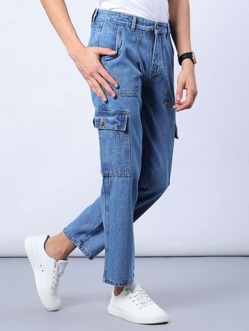 men solid mid rise regular fit cargo - 21961759 -  Standard Image - 2