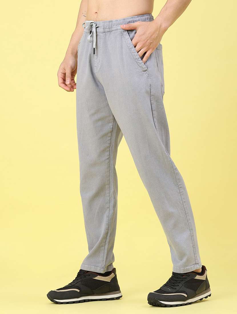 men solid mid rise chinos casual trouser - 21961778 -  Standard Image - 2