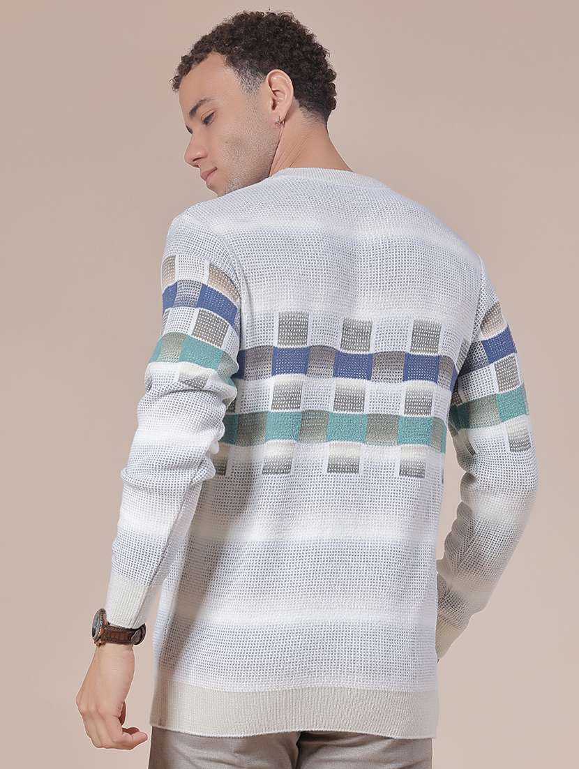 men geometric long sleeve regular fit pullover - 21961839 -  Standard Image - 2