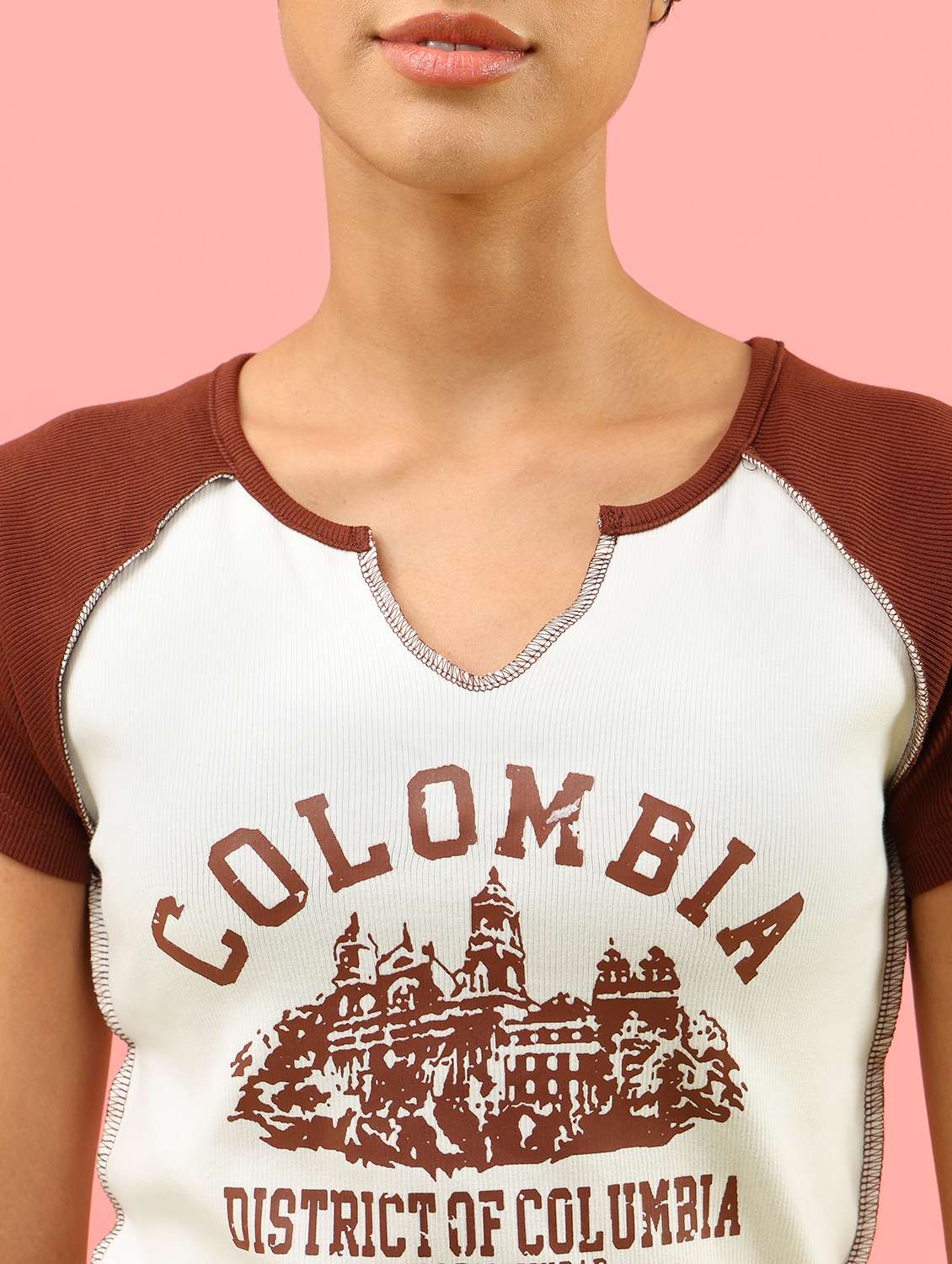 off white cotton lycra tee - 21961859 - Standard Image - 2