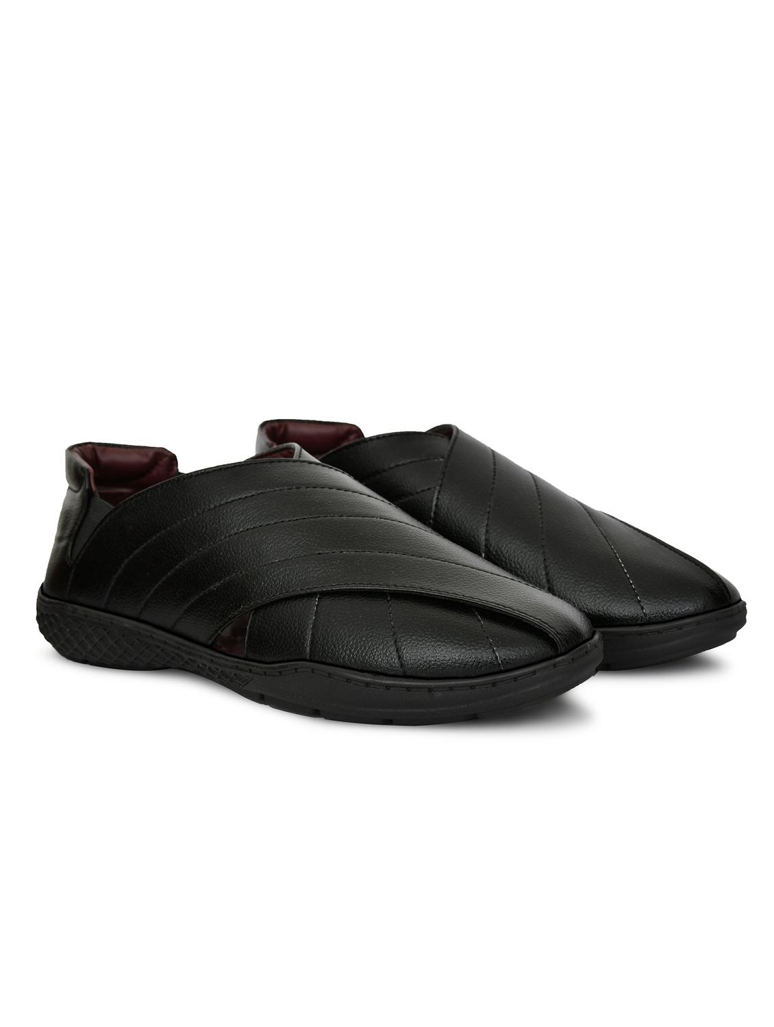 men black slip on sandal - 21961894 - Standard Image - 2