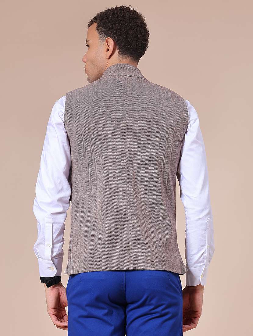 Men Self Design Sleeveless Regular Fit Nehru Jacket - 21961957 -  Standard Image - 2