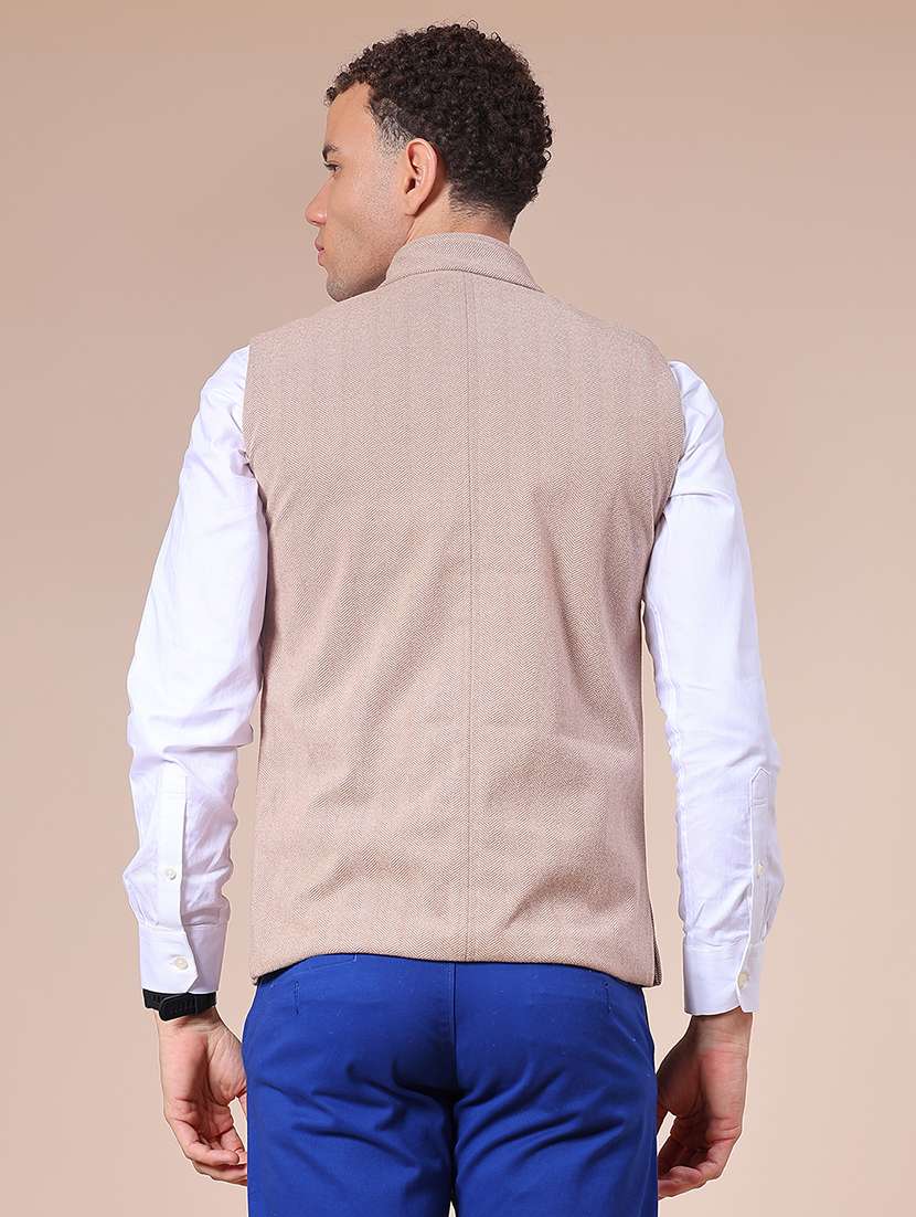 men self design sleeveless regular fit nehru jacket - 21961958 -  Standard Image - 2