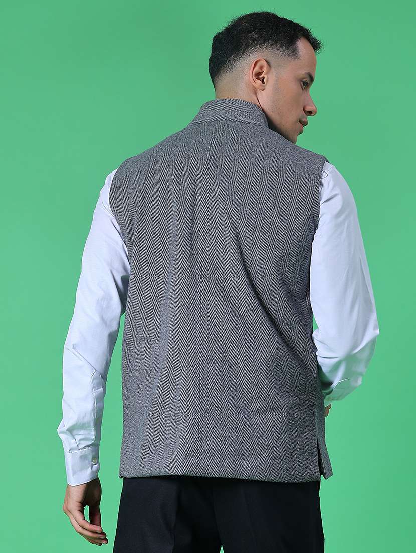 men self design sleeveless regular fit nehru jacket - 21961959 -  Standard Image - 2