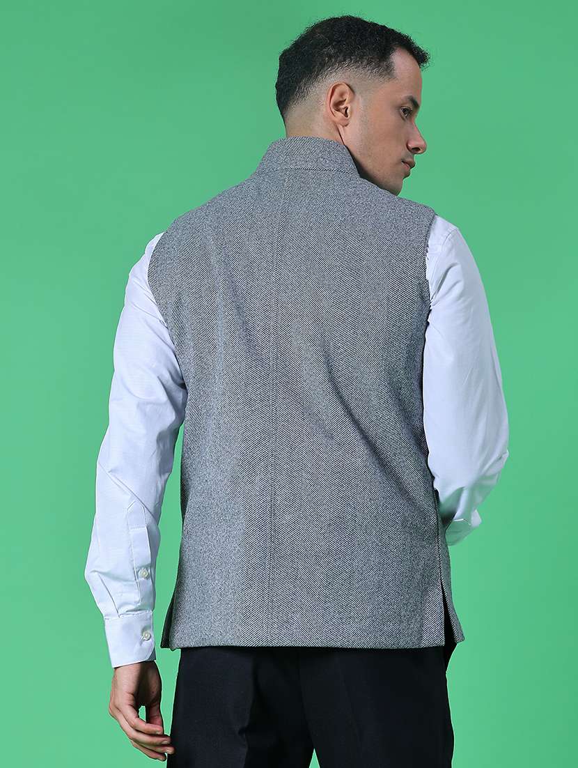 men self design sleeveless regular fit nehru jacket - 21961960 -  Standard Image - 2