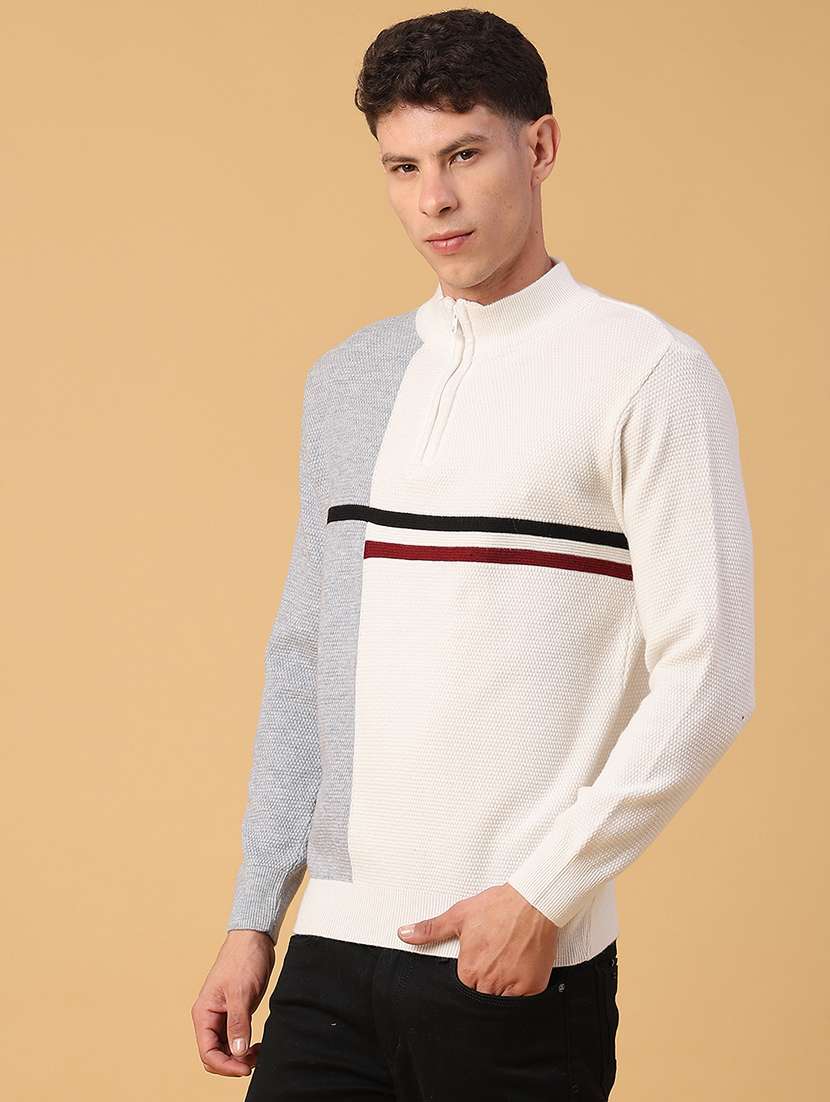 men color blocked long sleeve pullover - 21961966 -  Standard Image - 2