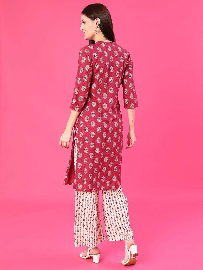 women printed kurta and palazzo set - 21961978 -  Standard Image - 2