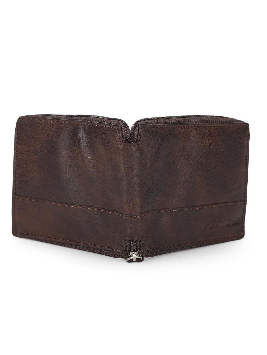 brown solid leatherette wallet - 21962007 - Standard Image - 2