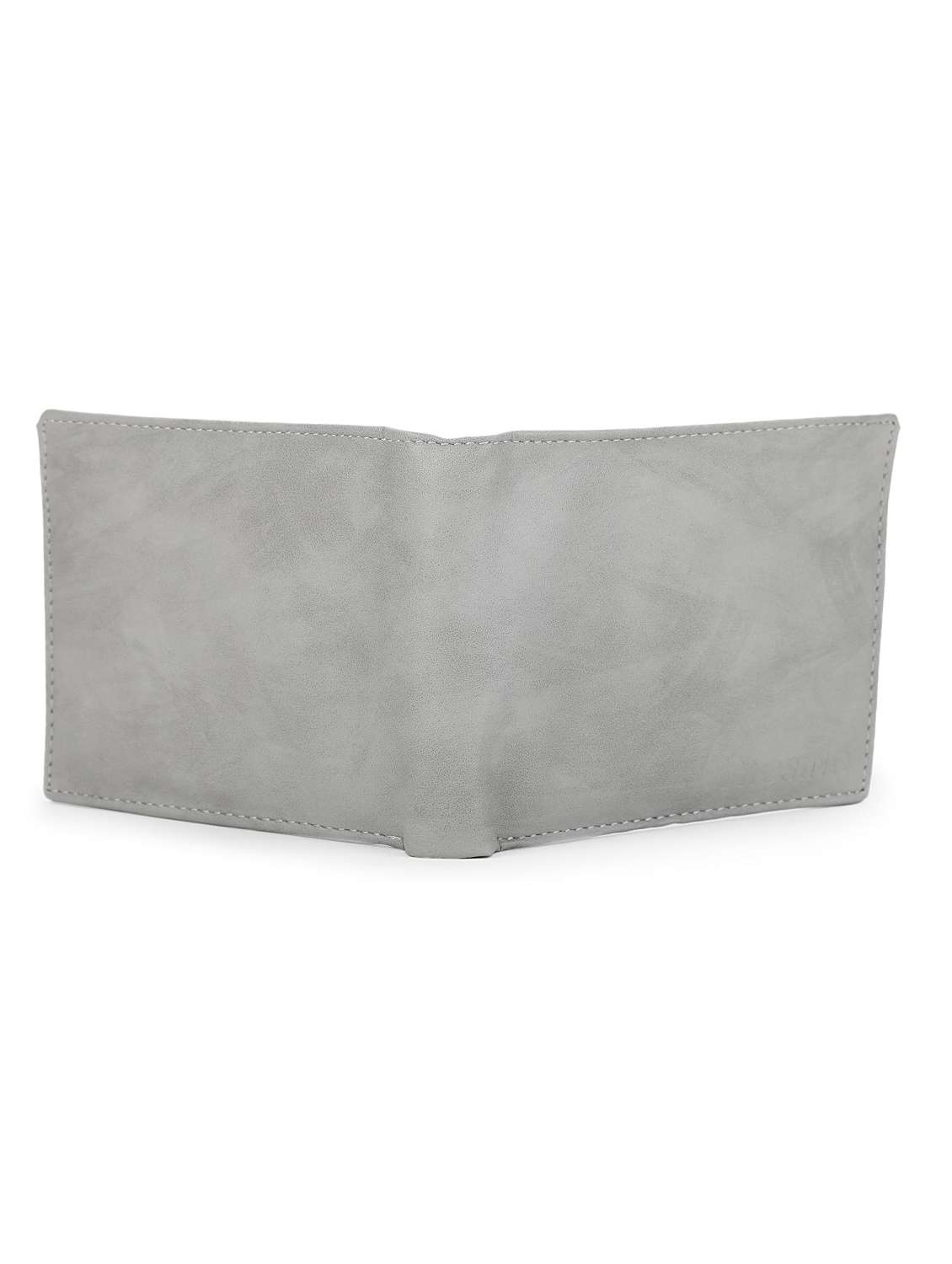 men grey solid leatherette wallet - 21962011 - Standard Image - 2