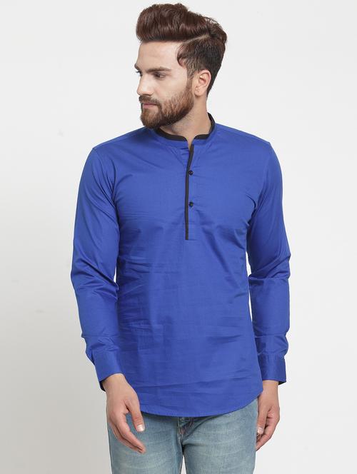 men solid mandarin neck short kurta - 21962065 - Standard Image - 0