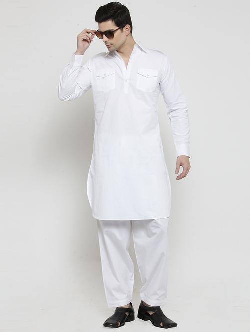men solid long sleeve pathani kurta - 21962086 - Standard Image - 0