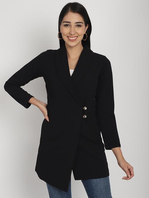 women solid long sleeve doublebreasted blazer - 21962096 -  Standard Image - 0