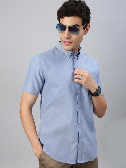 men solid short sleeve regular fit casual shirt - 21962098 -  Standard Image - 0