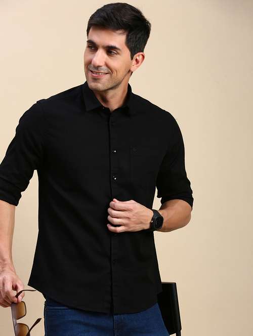 men solid long sleeve regular fit casual shirt - 21962099 - Standard Image - 0