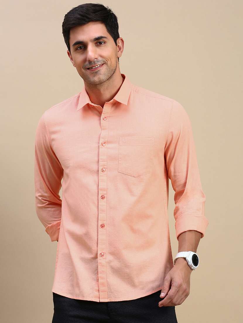 men solid long sleeve regular fit casual shirt