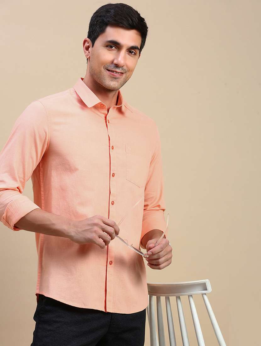 men solid long sleeve regular fit casual shirt - 21962107 -  Standard Image - 2