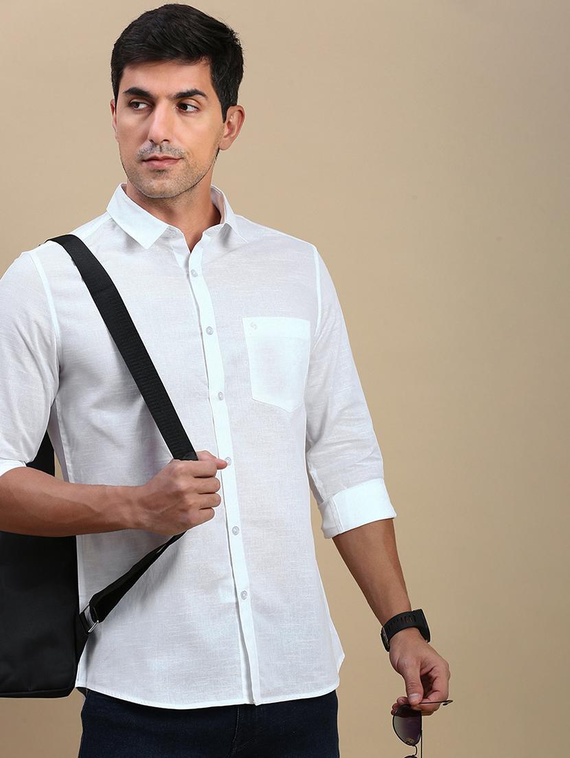 men solid long sleeve regular fit casual shirt - 21962111 - Zoom Image - 0