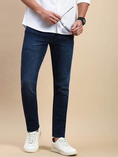 men solid slim fit mid rise jean - 21962128 - Standard Image - 0