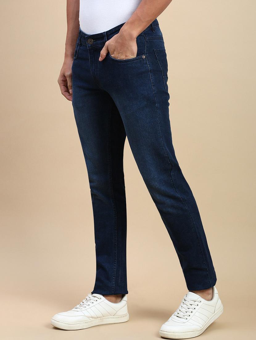 men solid slim fit mid rise jean - 21962128 - Standard Image - 2