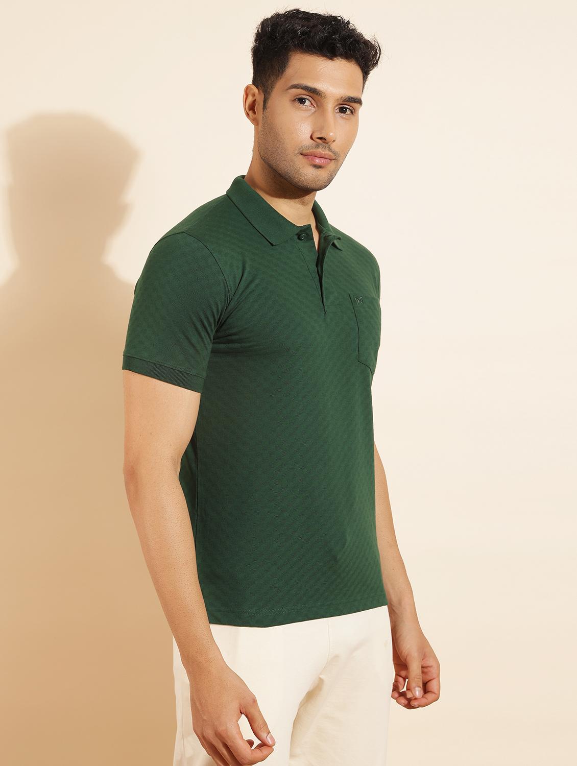 men solid short sleeve slim fit polo t-shirt - 21962368 - Standard Image - 2