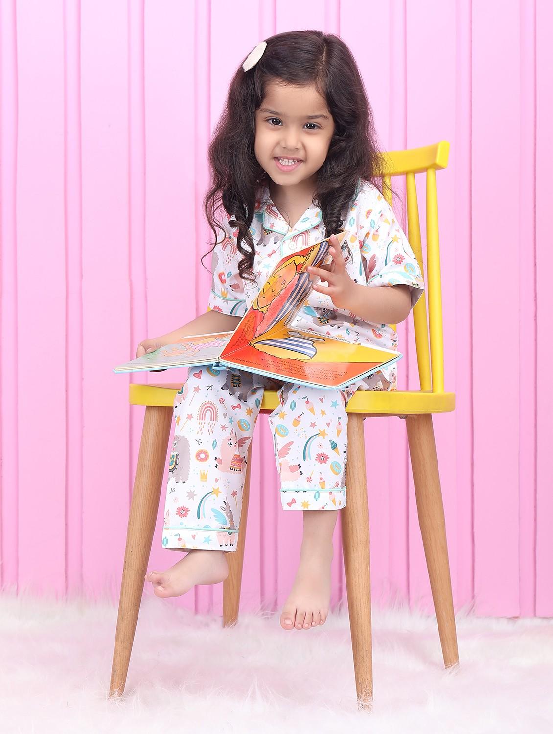 girls printed short sleeve nightwear pyjama set - 21962401 - Standard Image - 2