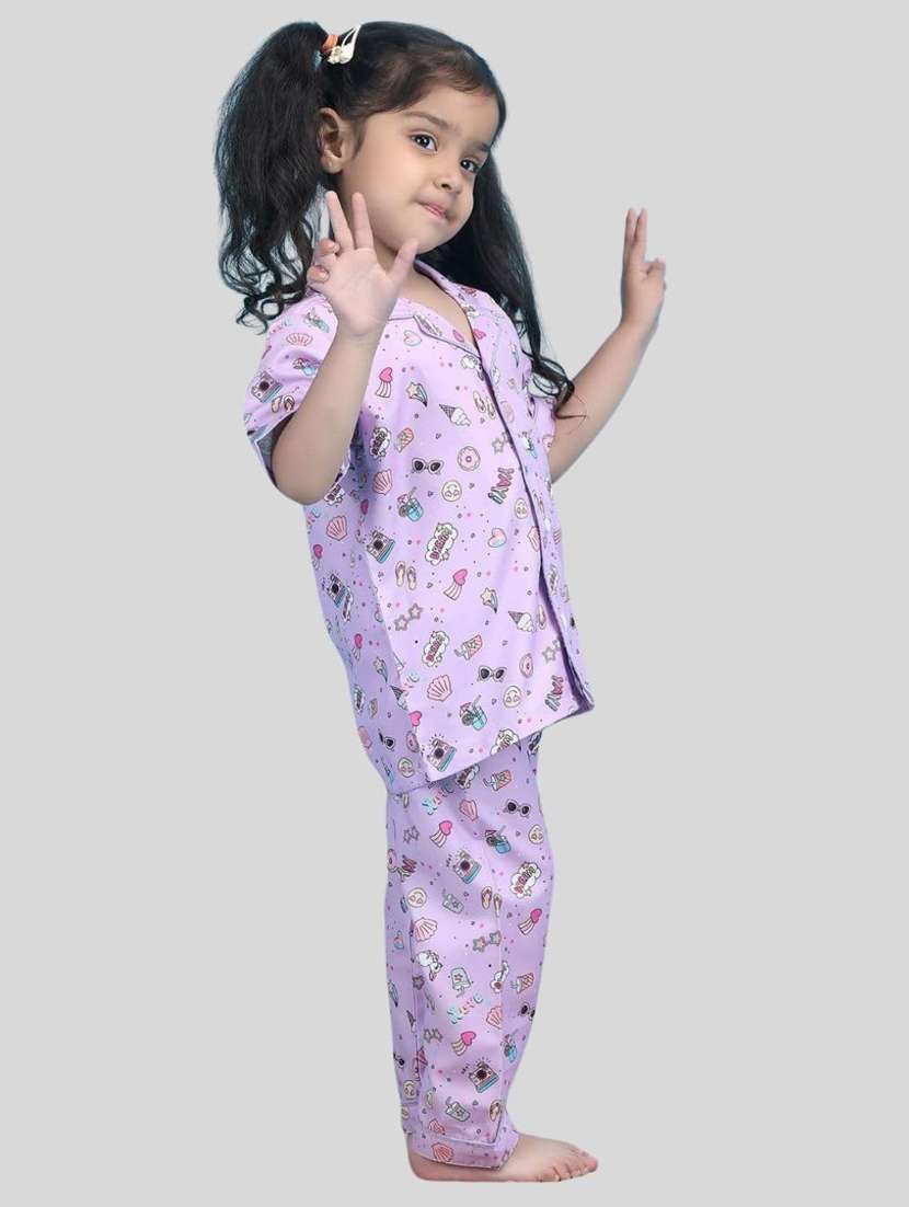 girls printed nightwear pyjama set - 21962403 -  Standard Image - 2