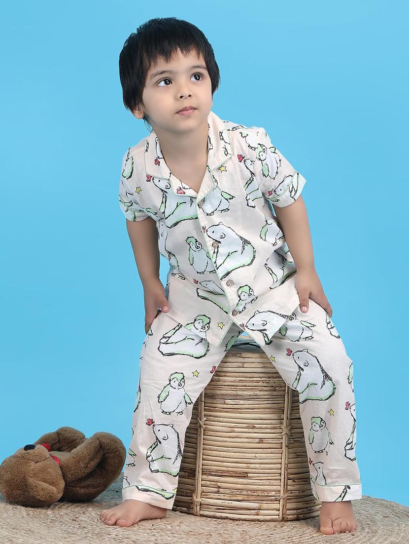 boys printed nightwear pyjama set