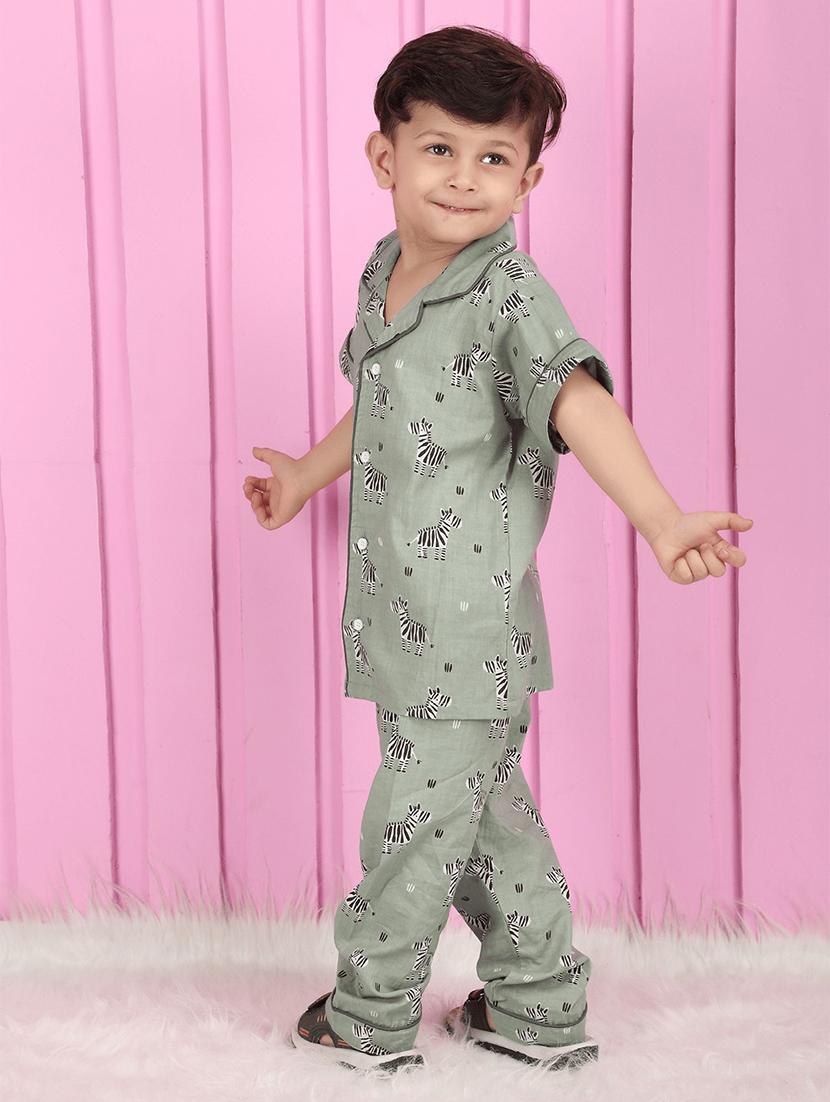 boys printed short sleeve nightwear pyjama set - 21962407 - Standard Image - 2