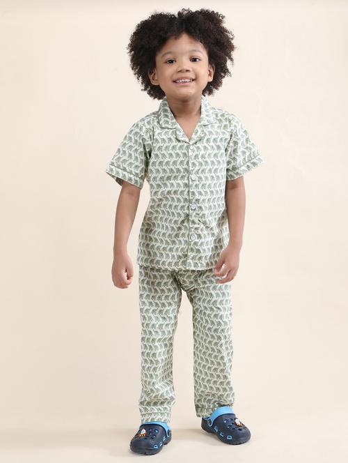 boys printed nightwear pyjama set - 21962411 -  Standard Image - 0