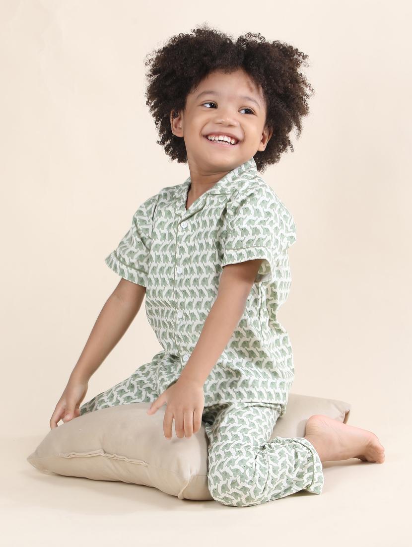 boys printed nightwear pyjama set - 21962411 - Standard Image - 2