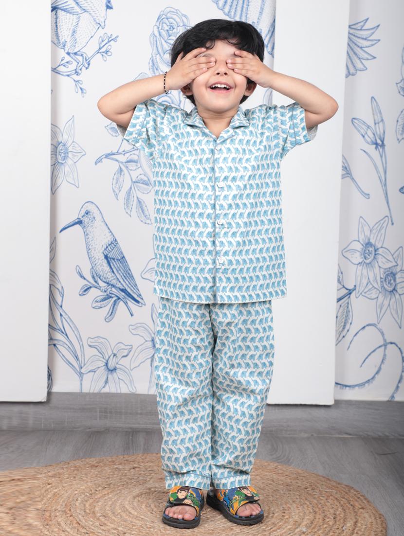 boys printed nightwear pyjama set - 21962412 - Standard Image - 2