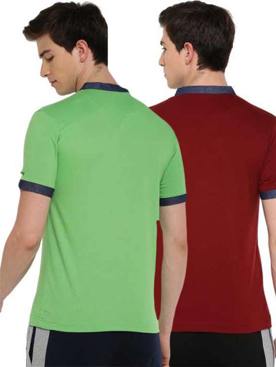men pack of 2 solid short sleeve slim fit t-shirt - 21962430 -  Standard Image - 2