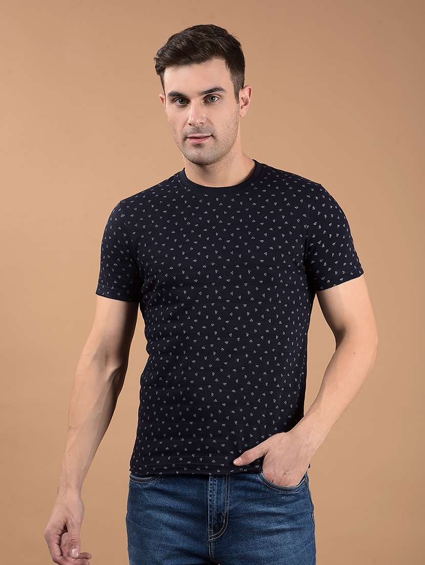 men printed short sleeve slim fit t-shirt