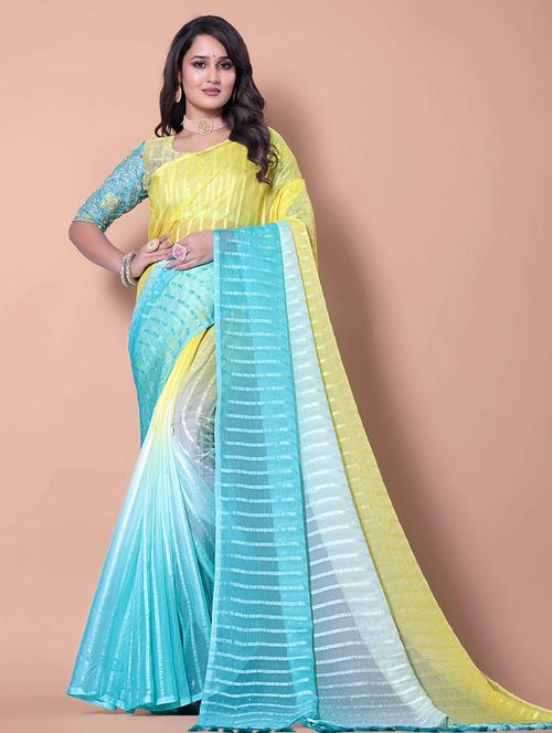 women ombre printed saree with blouse - 21962471 -  Standard Image - 0
