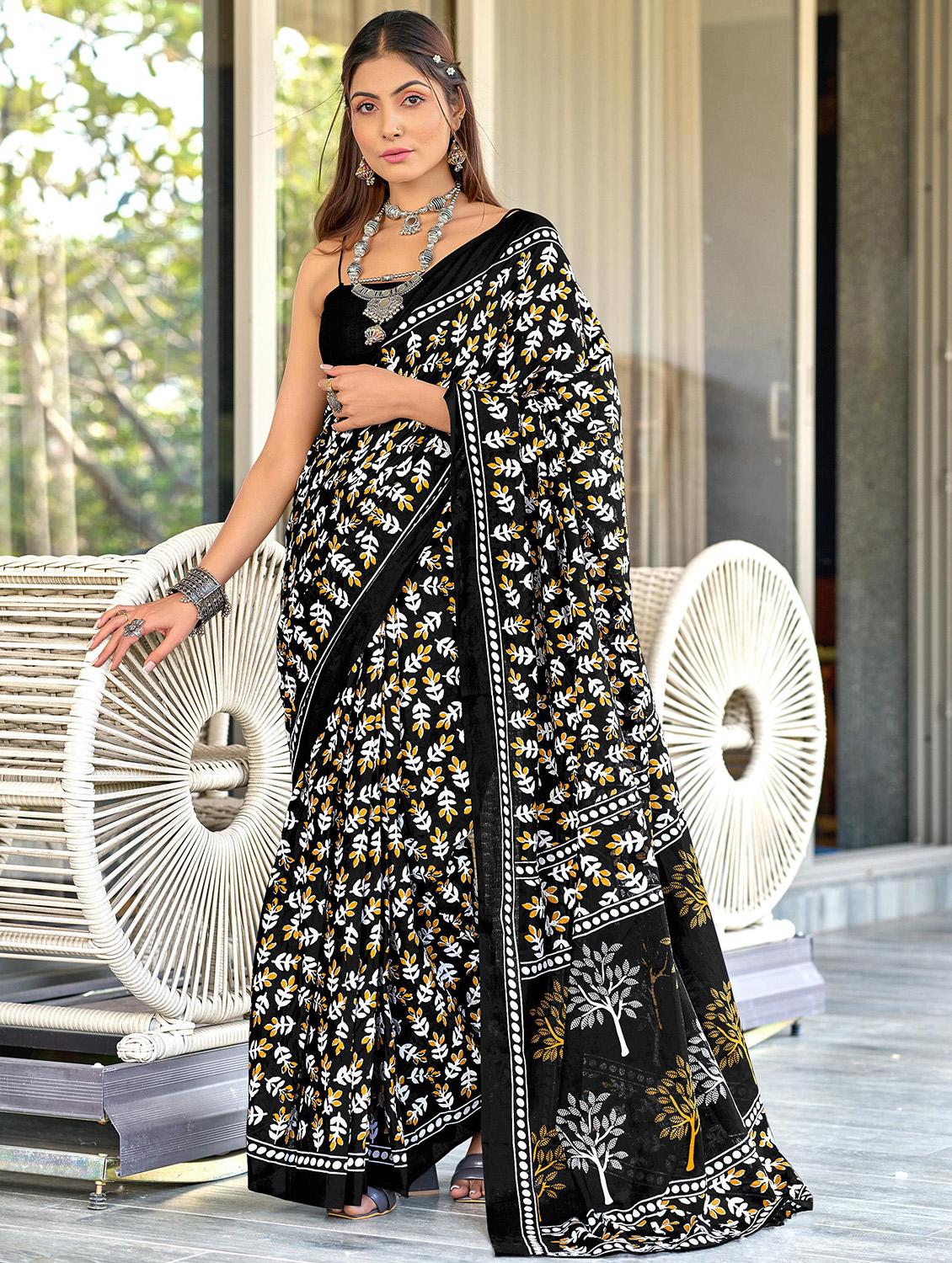 women printed casual wear saree with blouse - 21962497 - Zoom Image - 0