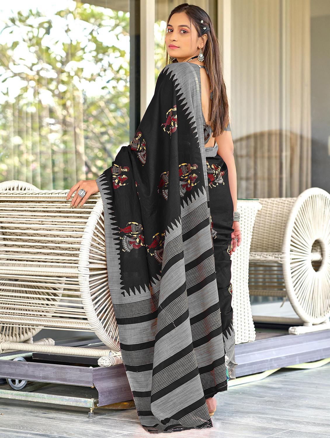 women printed casual wear saree with blouse - 21962499 - Standard Image - 2