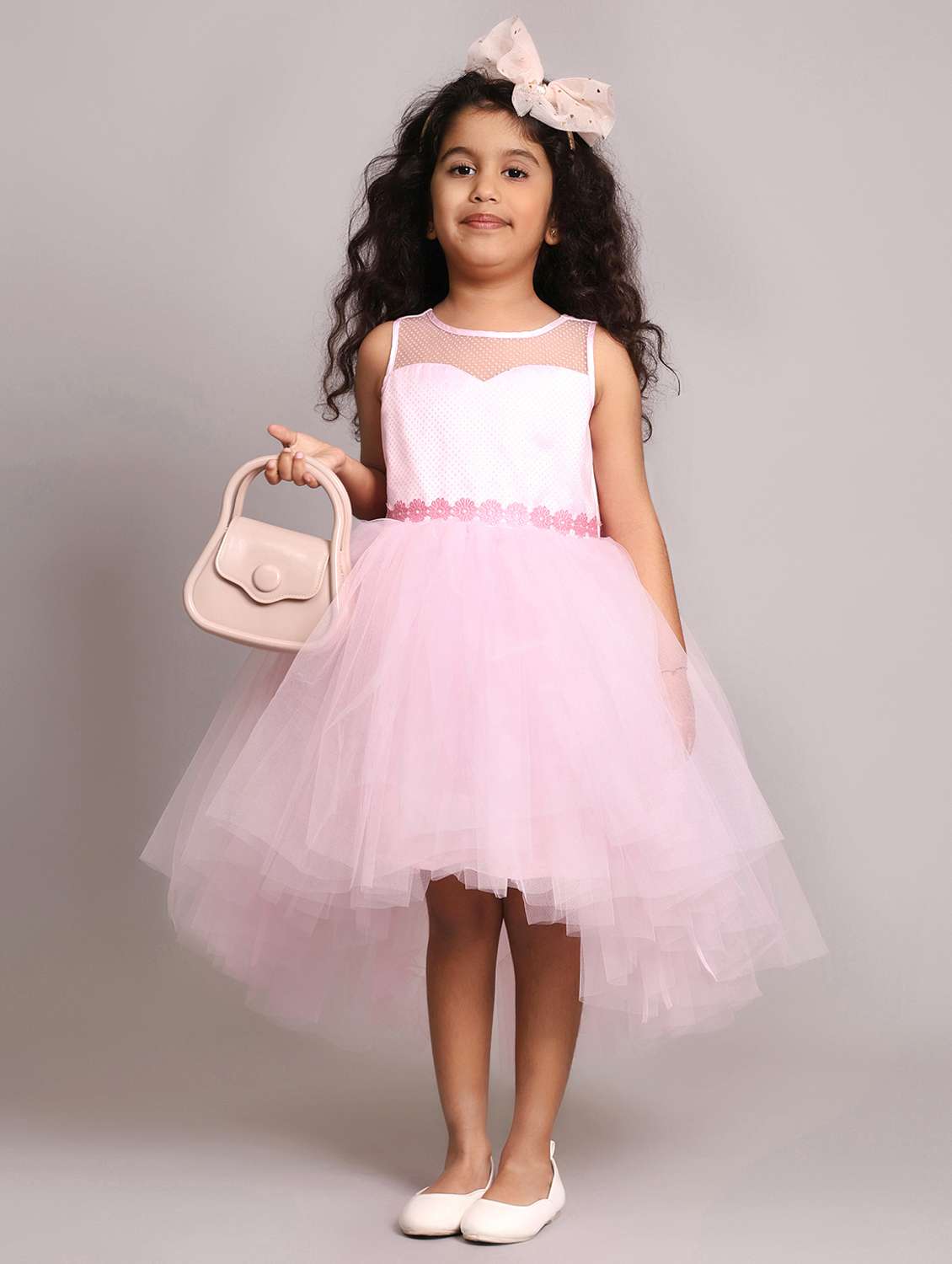 girls self designed sleeveless high low dress - 21962532 -  Standard Image - 2