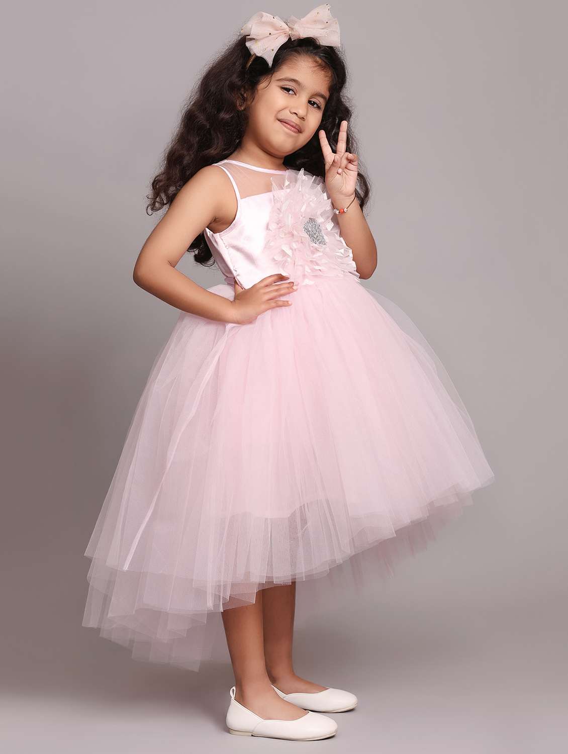 girls self designed sleeveless high low dress - 21962543 -  Standard Image - 2