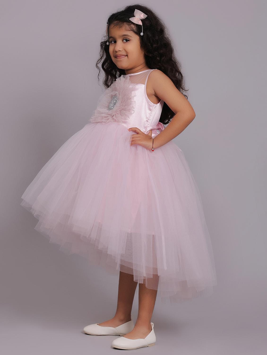 girls self designed sleeveless high low dress - 21962544 - Standard Image - 2
