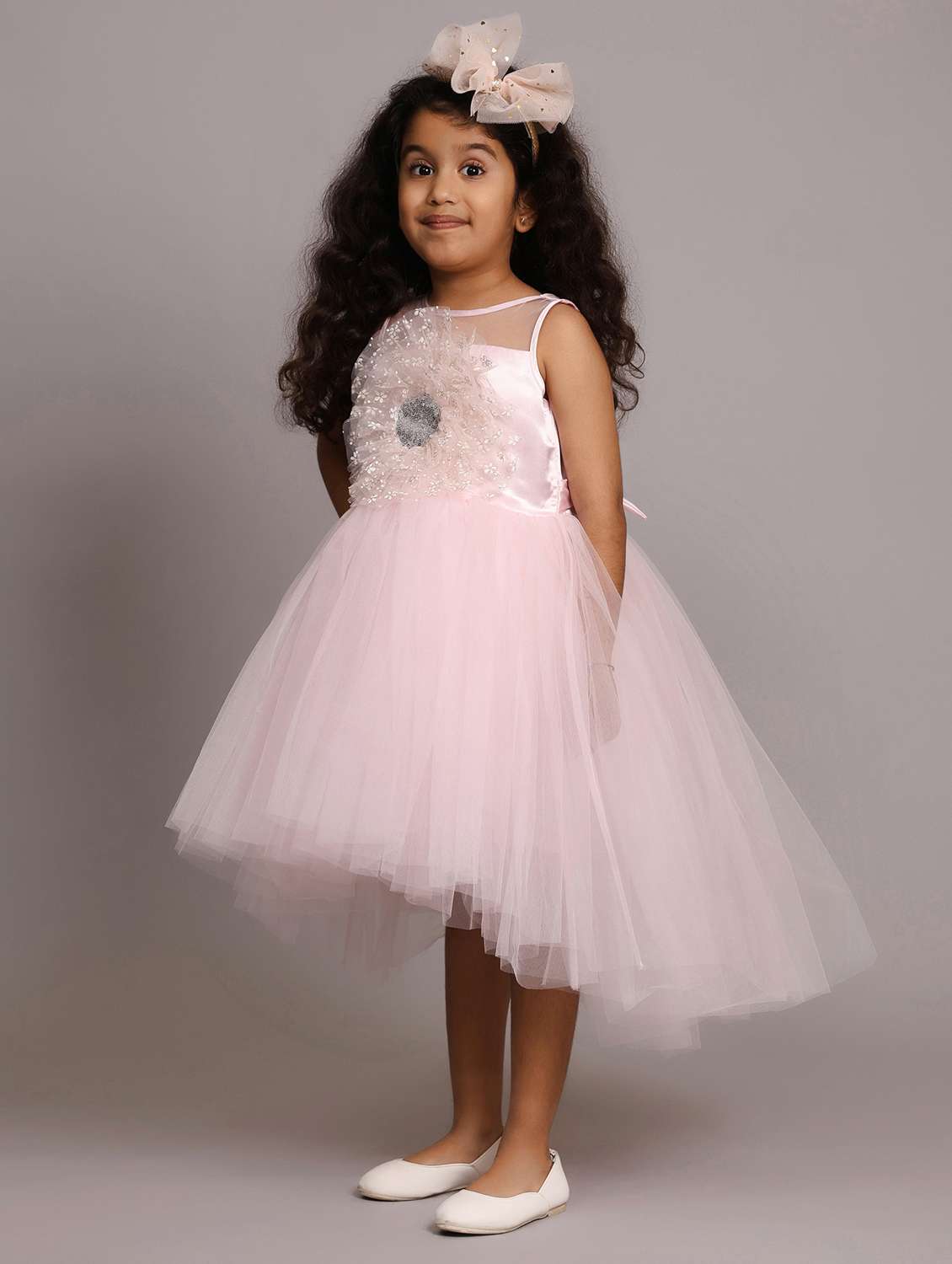 girls self designed sleeveless high low dress - 21962545 -  Standard Image - 2