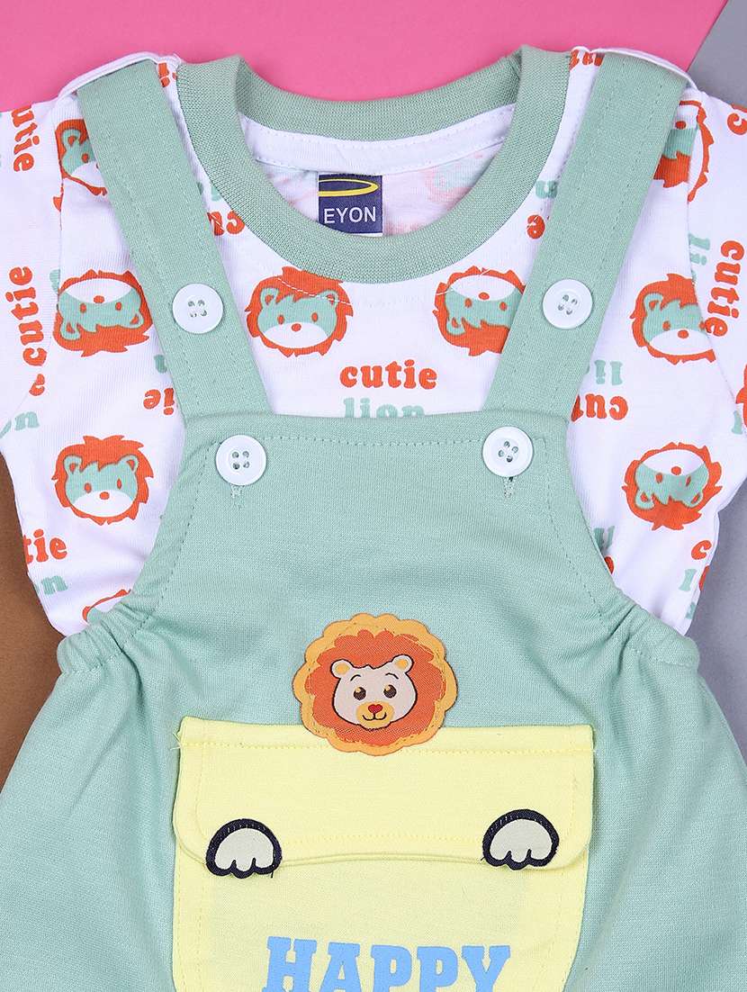 girls printed t-shirt and dungree set - 21962578 -  Standard Image - 2