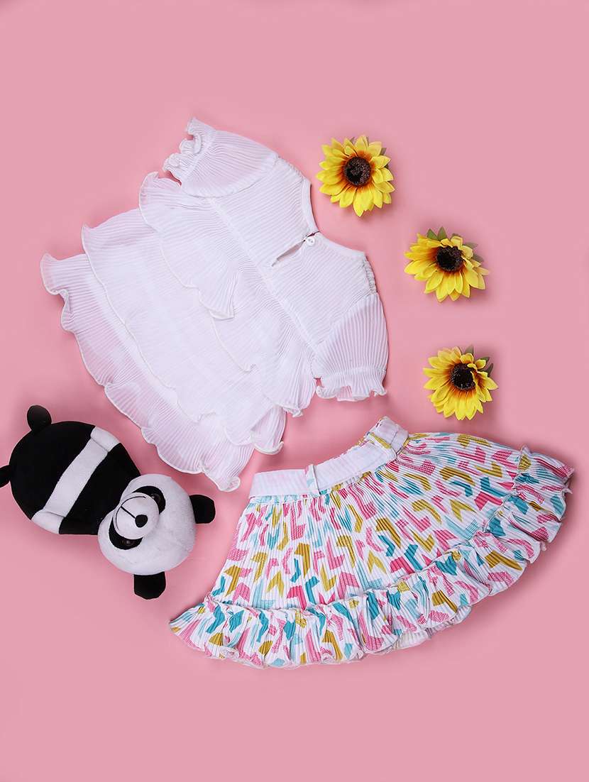 Girls Printed Top And Skirt Set - 21962591 -  Standard Image - 2