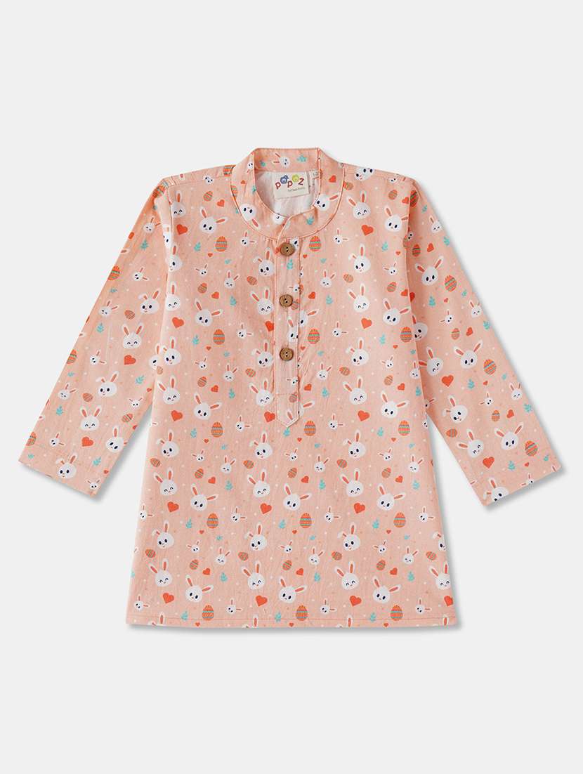 boys printed long sleeve kurta & pyjama set - 21962609 -  Standard Image - 2
