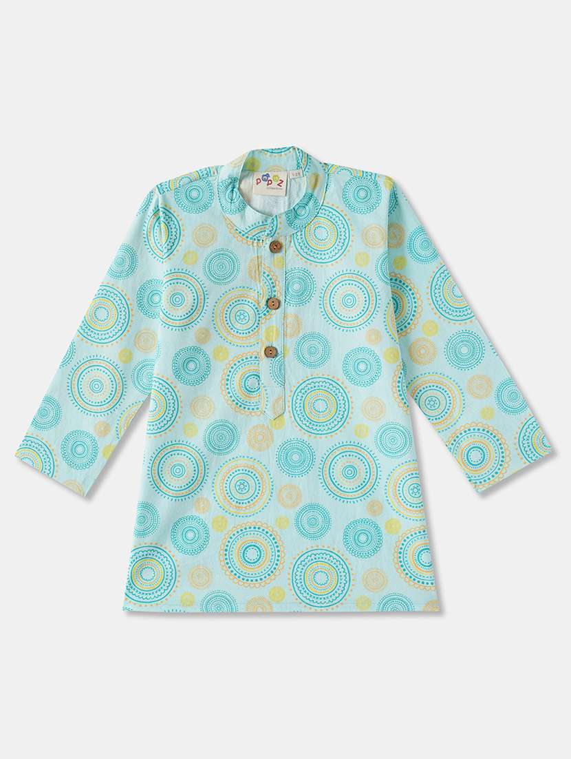 boys printed long sleeve kurta & pyjama set - 21962611 -  Standard Image - 2