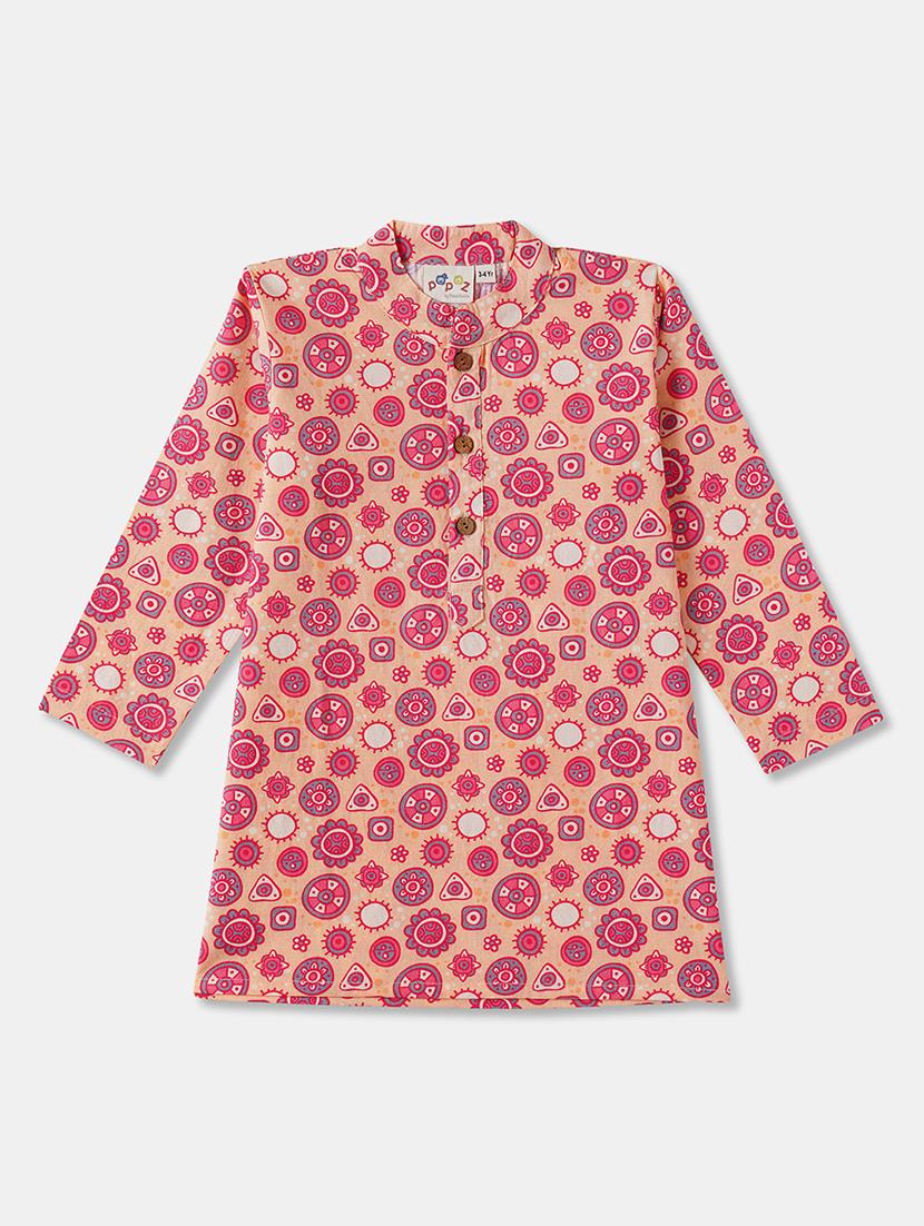 boys printed long sleeve kurta & pyjama set - 21962619 - Standard Image - 2